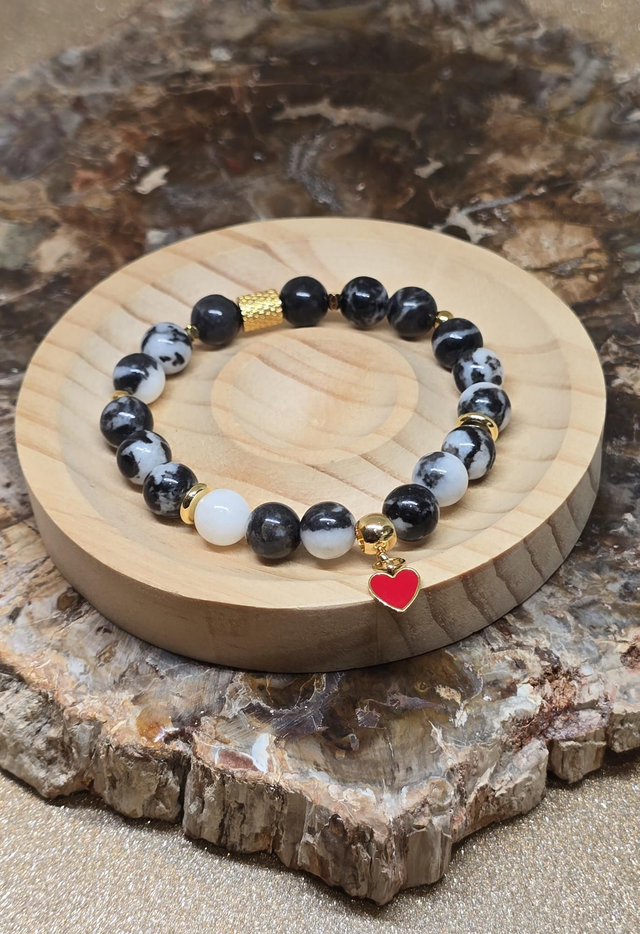 Bracelet Jaspe zèbre en 0,8 cm