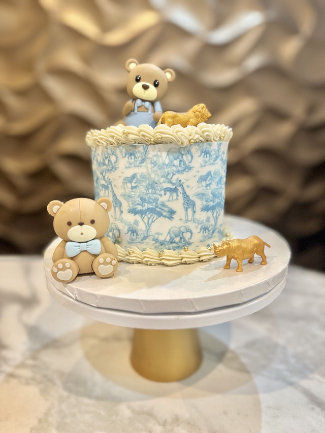 Blue Dior Safari print Birthday Cake