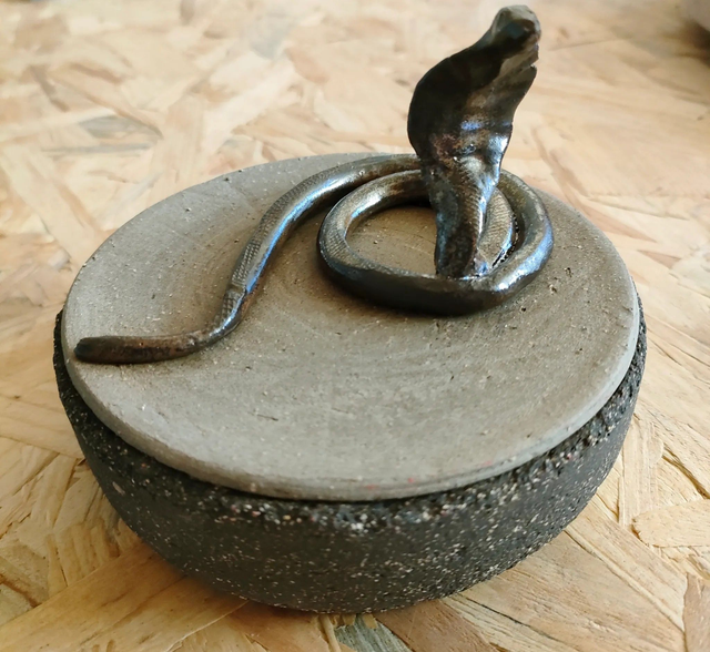 Boite serpent dressé " la veilleuse du seuil"