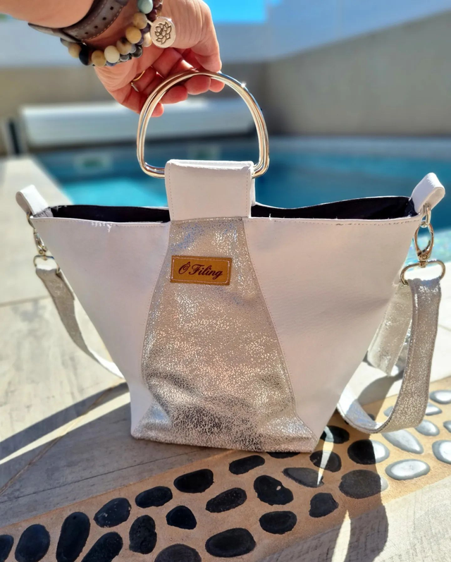 Sac Fanny bicolore et bi matière