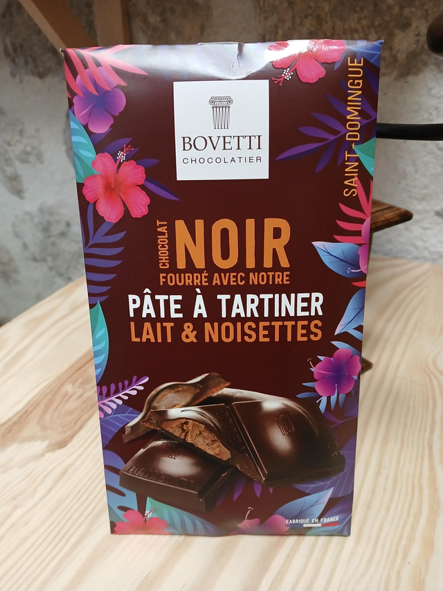 Chocolat noir fourré pâte à tartiner (100g)