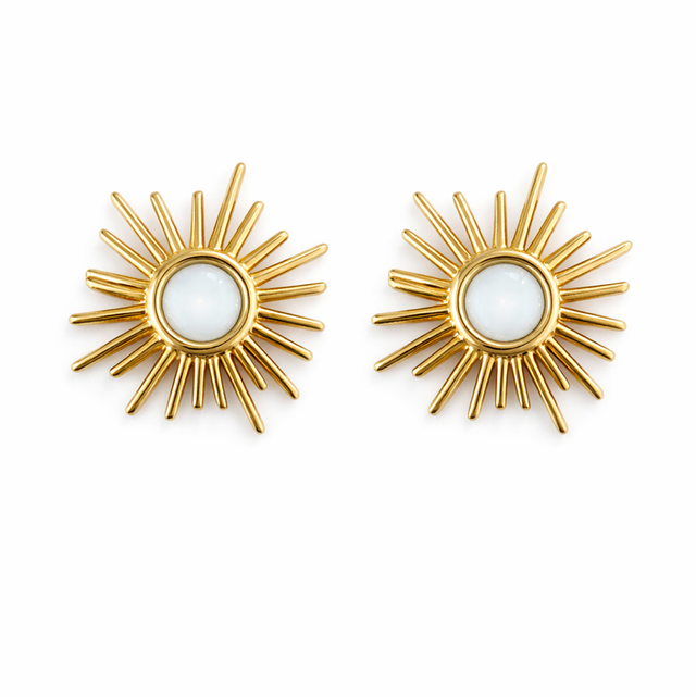 Pendientes acero dorado 