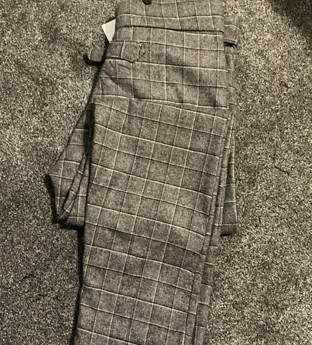 Grey check wool Highwaisted trousers
