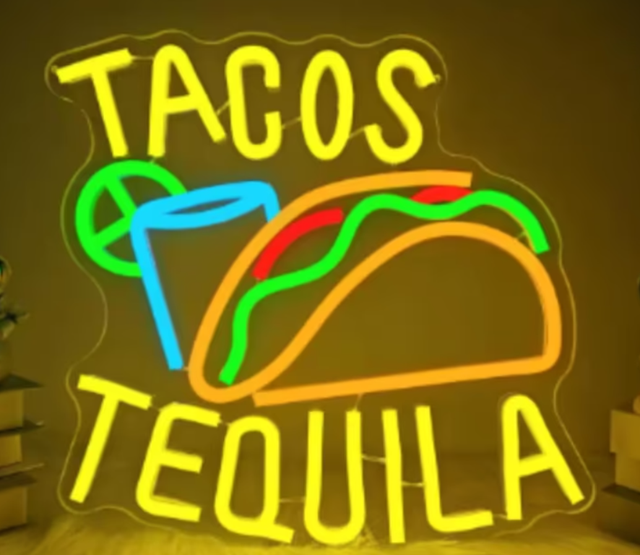 LED lamp neon stijl Tacos Tequila (35x30cm)