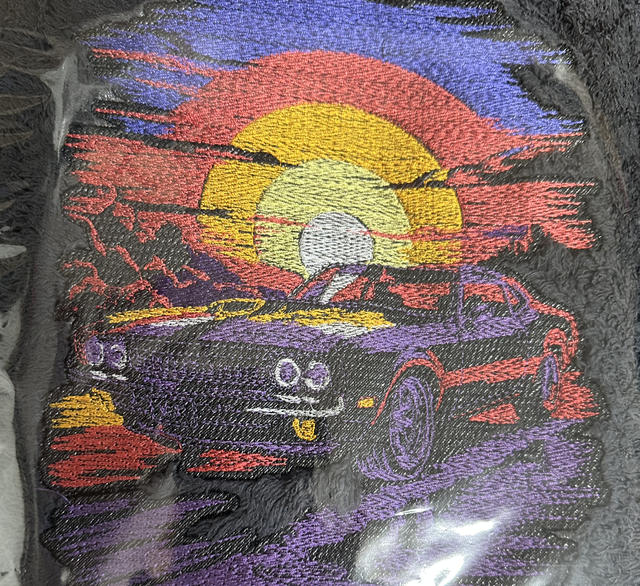 Blanket -Sunset retro Car