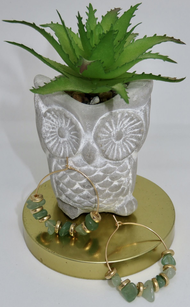 Créole en Aventurine verte