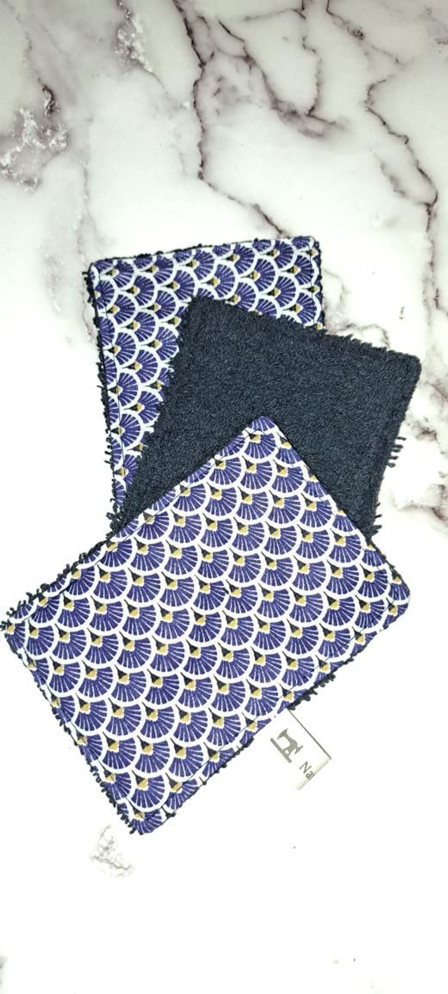 Papier toilette lavable 10 feuilles éventail bleu