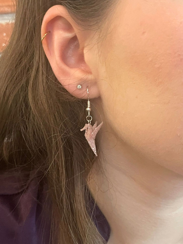 Boucles d'oreilles courtes "Colibri"