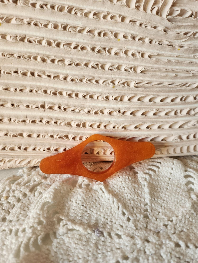 Bague de lecture résine orange 