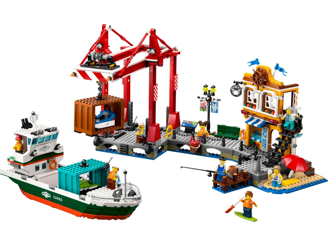 LEGO 60422 Hafen mit Frachtschiff