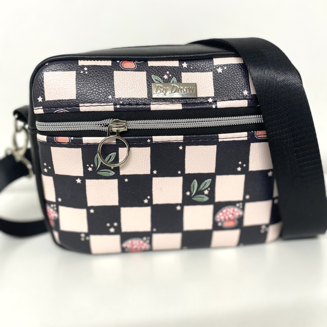 Cottage  Core Checkered Crossbody Bag
