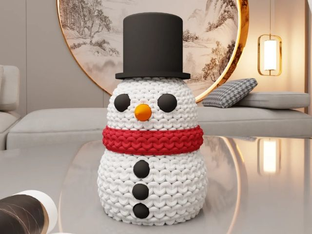 0025. 3D Printed Woven Effect Snowman
