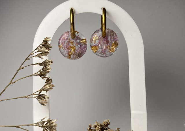 Boucles d’oreilles fleurs de ciboulettes 