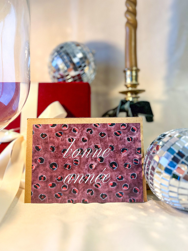 Carte Bonne année léopard