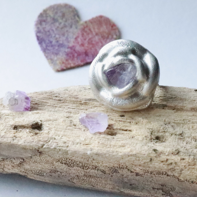 Genuine Scottish amethyst statement ring