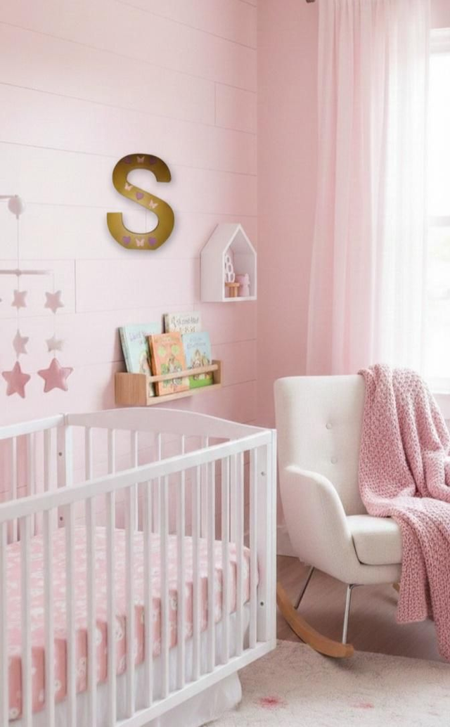 Lettre Initiale Murale Personnalisée (Bois ou Acrylique) - Cadeau de Naissance Unique