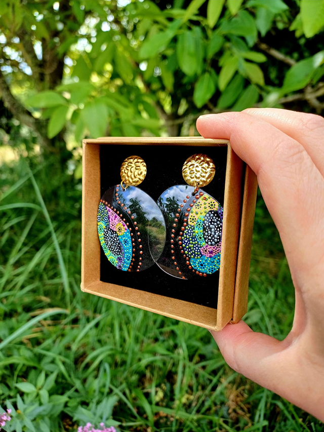 " Dark Paradise " - Boucles d'oreilles Verres de lunettes