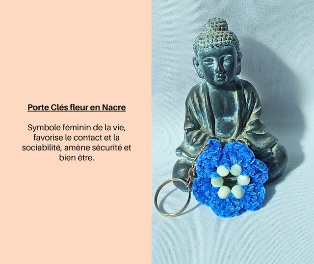 41- Porte Clés fleur en Nacre