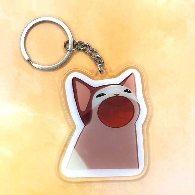 Yapping Cat Meme Keychain
