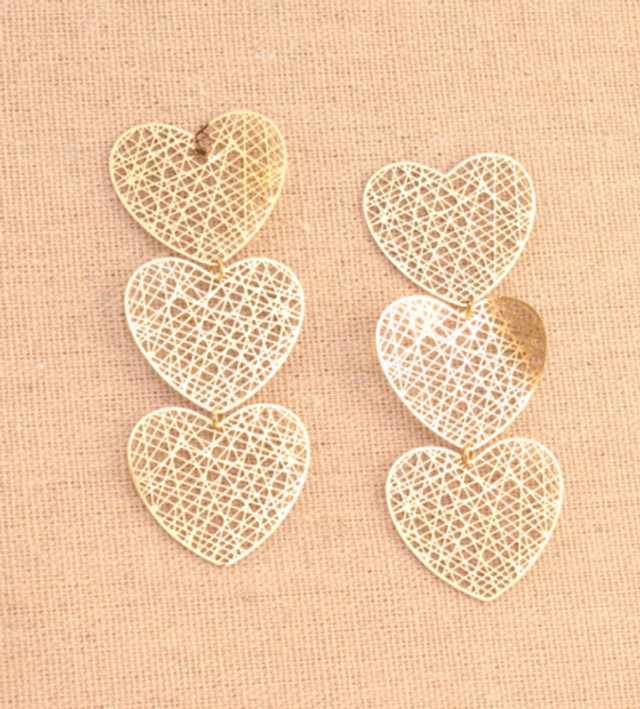 Pendientes acero chapa corazón