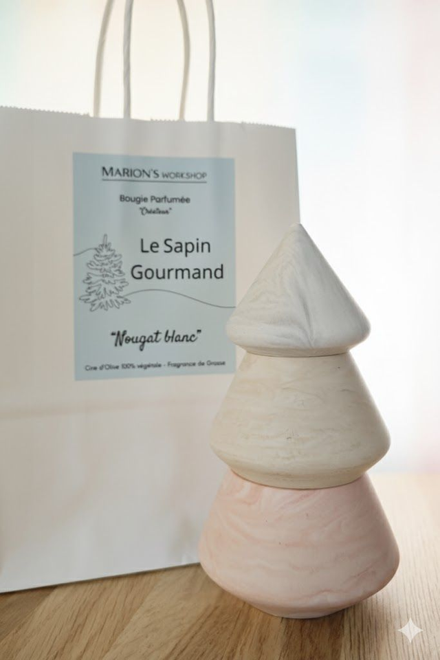 Bougies parfumées &quot;Sapin Gourmand&quot; - Nougat blanc