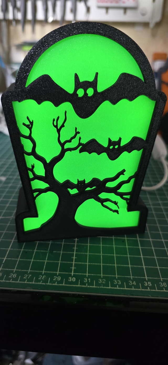lampe Halloween chauve-souris vert