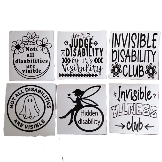 Hidden Disability Car Sticker Decal - 10 Designs 
