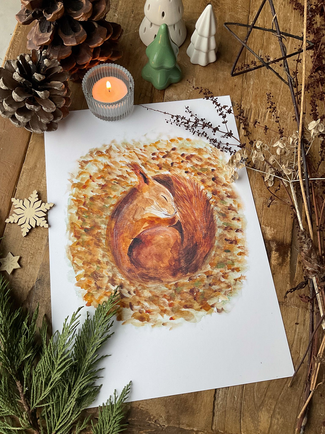 Sommeil de l&#039;écureuil - affiche