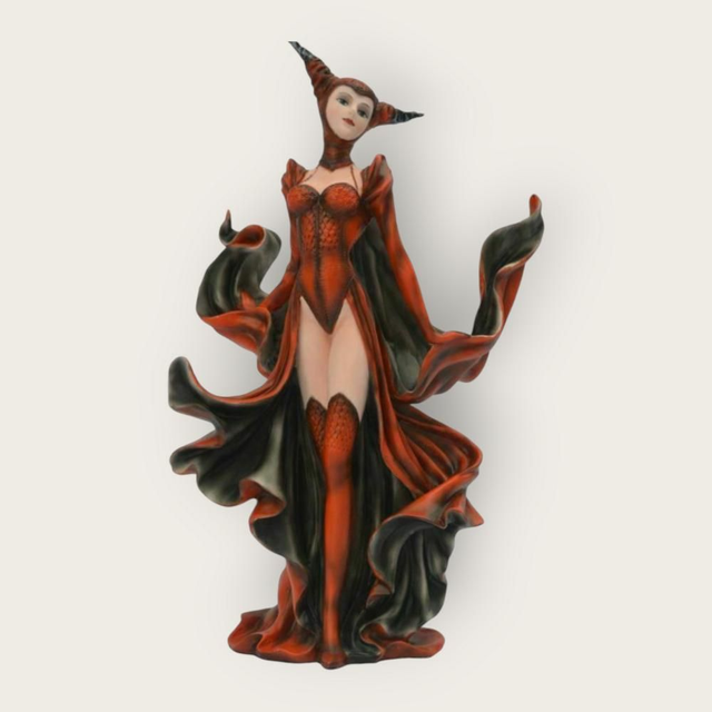 sorcière démoniaque rouge et noire 