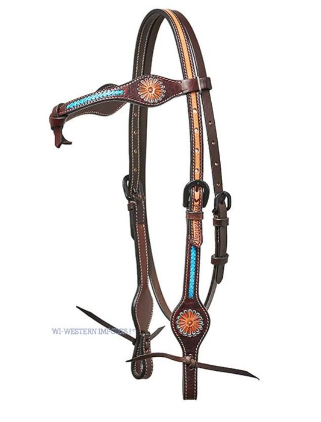 HORSEMAN´S TACK w./ TURQUOIS FLOWER AND BRAIDING