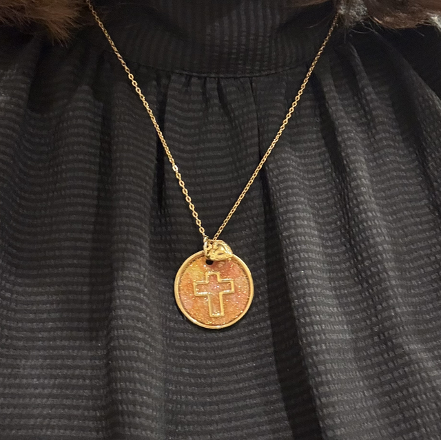 Collier médaillon &amp; cœur