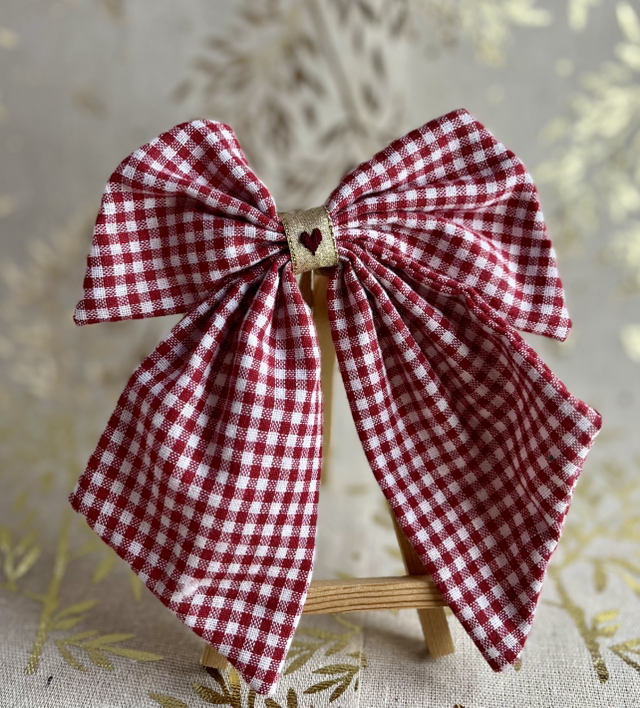 Noeud Ahora* vichy rouge/bordeau