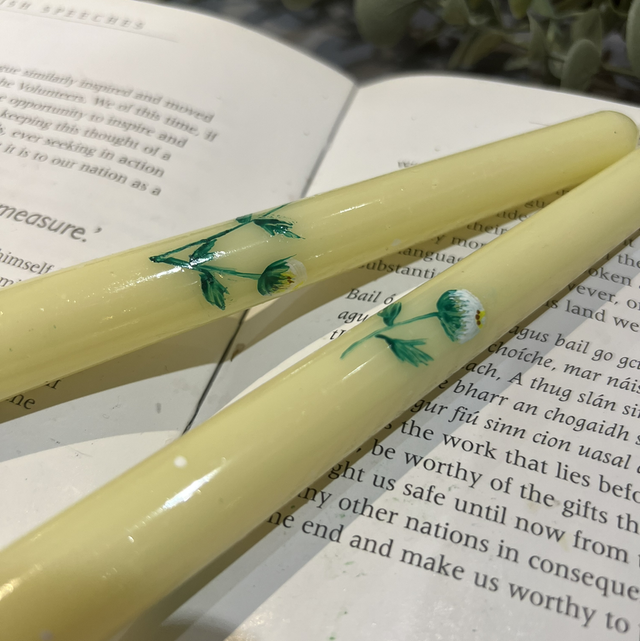 Hand painted taped candle