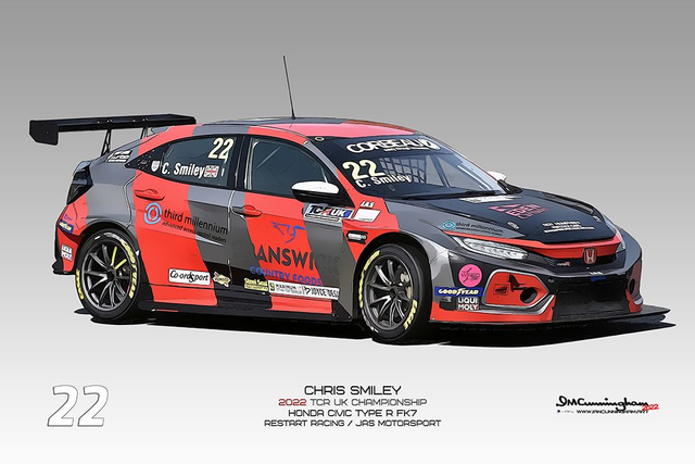 C220422 Honda Civic TYPE-R FK7 TCRUK22 JASMotorsport/Restart Racing #22 OLPK "Scheme 1"