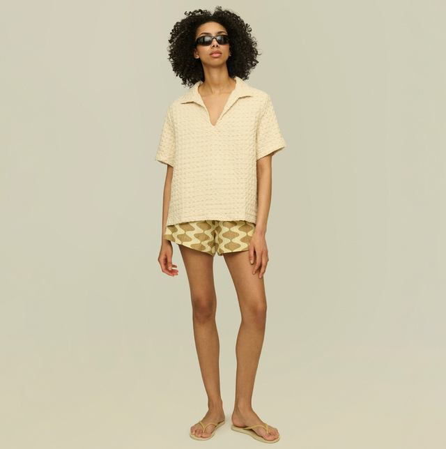 OAS Ecru Jaffa Waffle Shirt