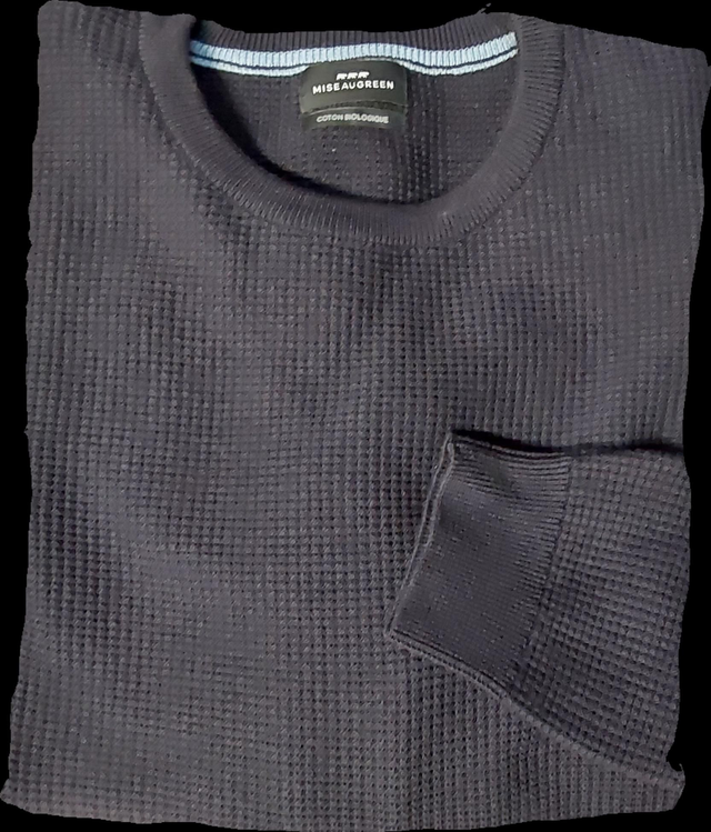 Pull uni structuré col rond 