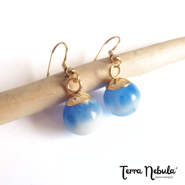 Boucles d&#039;oreilles Sphères Nuage | BO228A