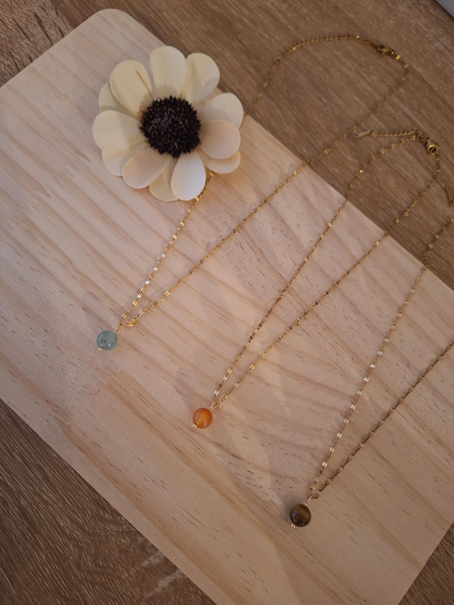 Collier 1 perle doré