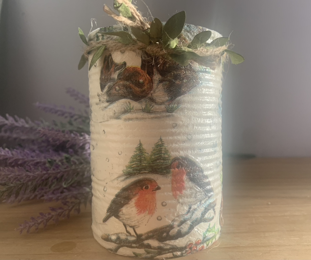 Winter Animal upcycled tin can candle (available in all fragrances)