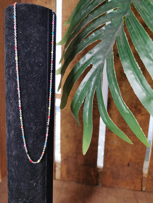 Collier acier et email 