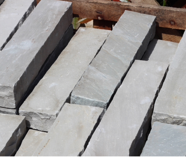 Bordures en grès Kandla 50x20x7/9 cm ( 3 coloris Gris, blanc calcaire, Multicolore )