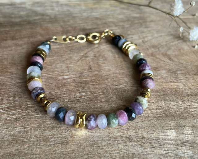 Bracelet Réglable TOURMALINE MULTICOLORE