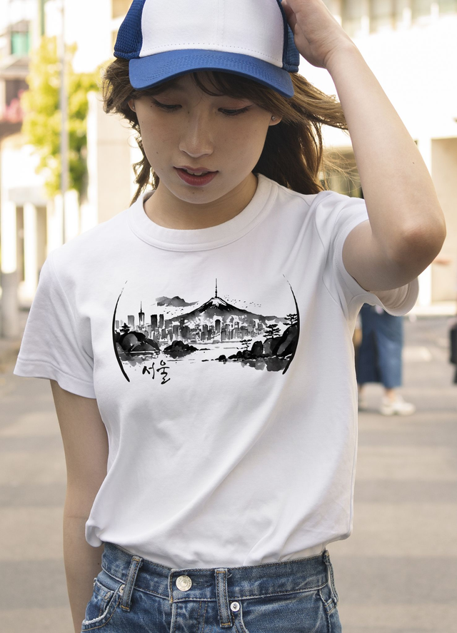 T-shirt Séoul Aquarelle - FEMME BLANC