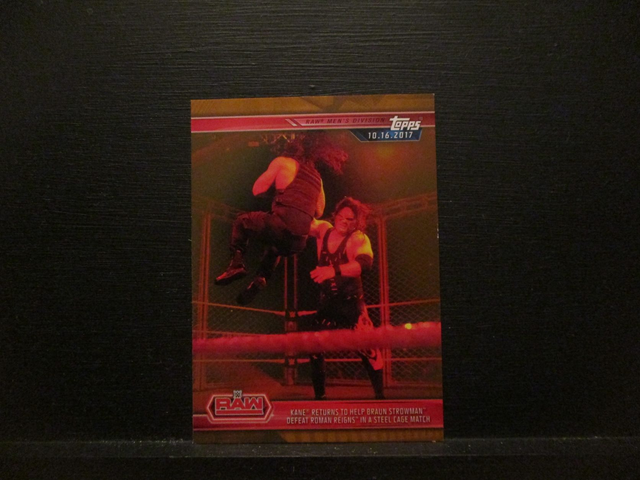 Kane Returns To Help Braun Strowman Defeat Roman Reigns In A Steel Cage Match - Brown Champions Original Trading Card #5