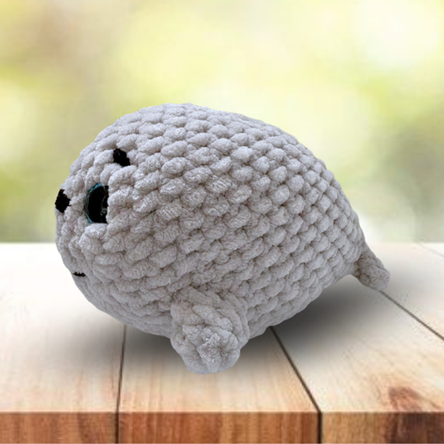 Crochet Chenille Seal, Grey, Ukca tested