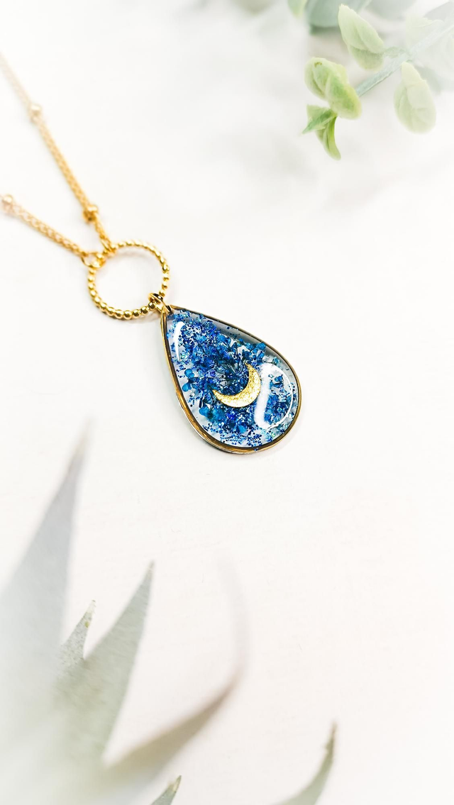 Collier LUNAA - Bleu électrique