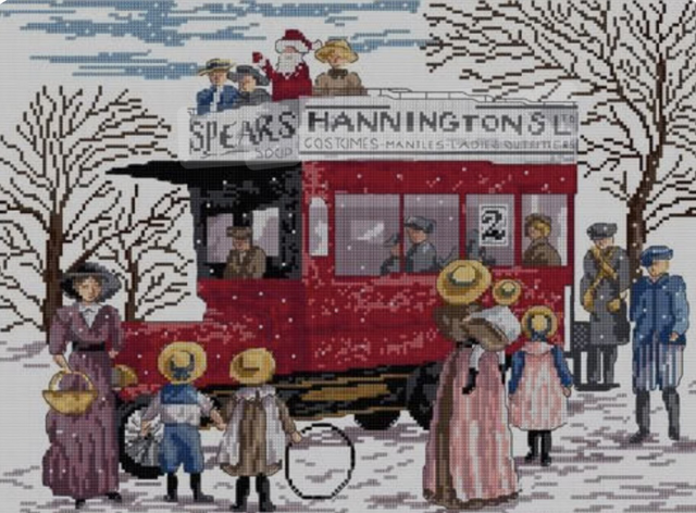 Christmas Bus Counted Cross Stitch Kit by Faye Whittaker