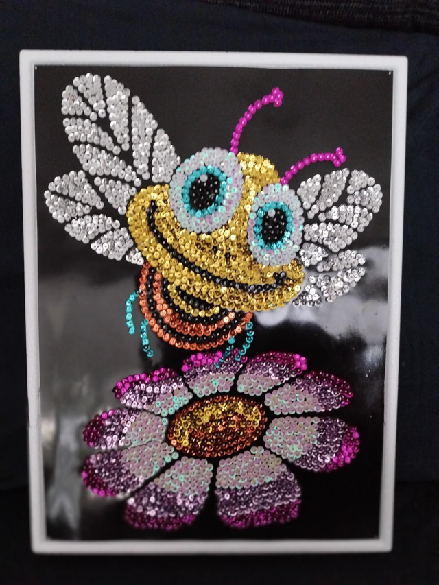 Paillettenbild "Biene"