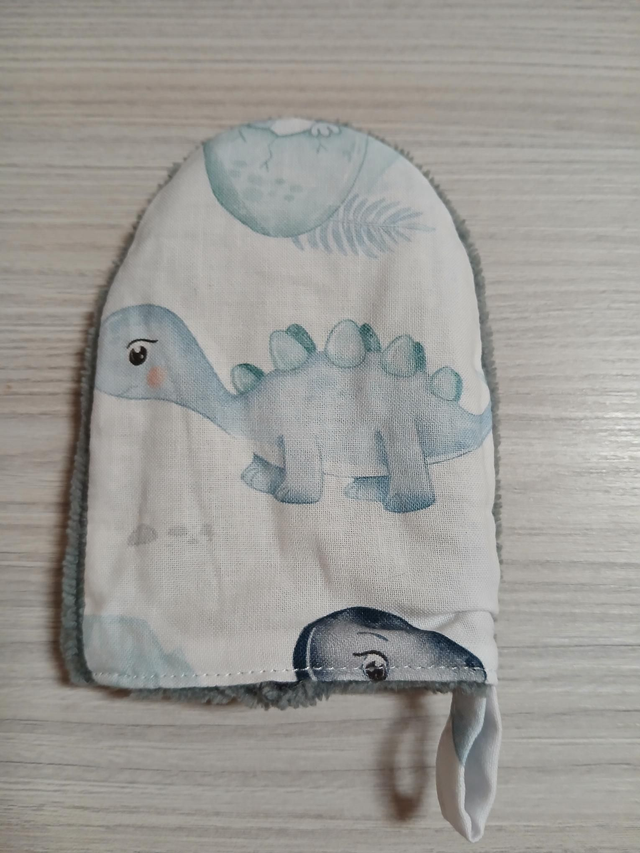 Gant de toilette enfant Dino gris