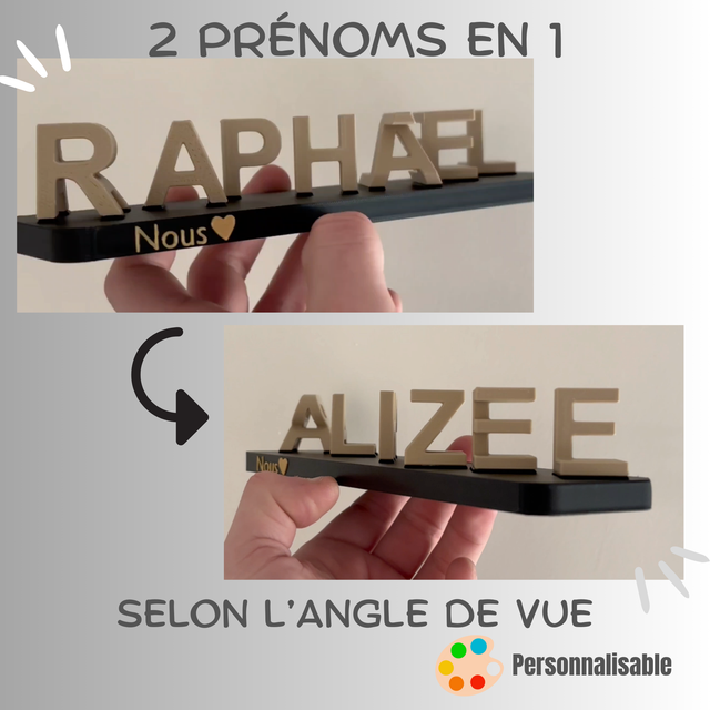 Prénoms entrelacés personnalisés